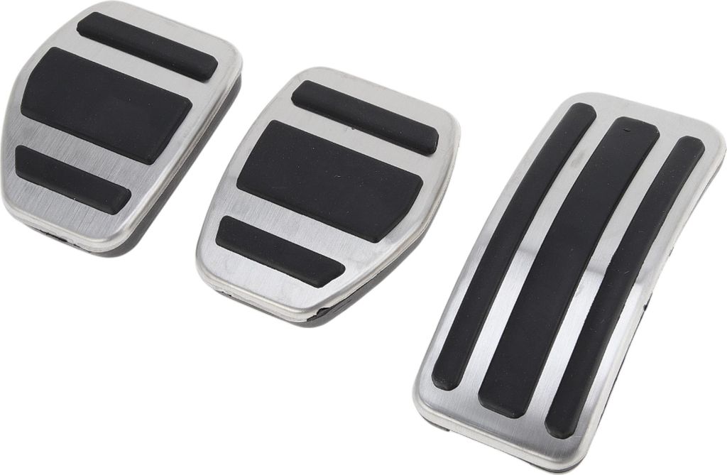 1 Satz manuelle Fußstützenpedalabdeckung Fußstützenpedal-Pads Fußstützen-Dead-Pedal-Pad-Abdeckung für Peugeot 208 2013-2018 Edelstahl Silberton
