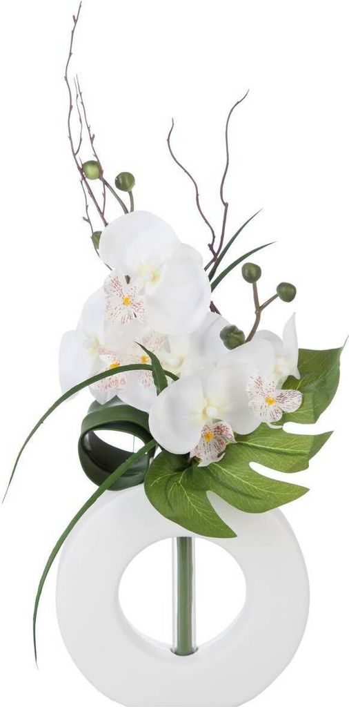 Vase künstliche orchideen weiß keramikvase h44cm - Atmosphera créateur d'intérieur