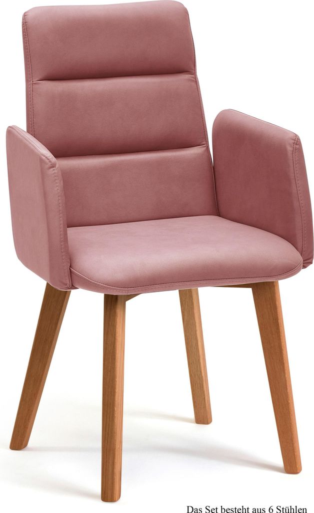 Armlehnstuhl (6er-Set) Darelle 52x92x60 Eiche geölt/Rosewood