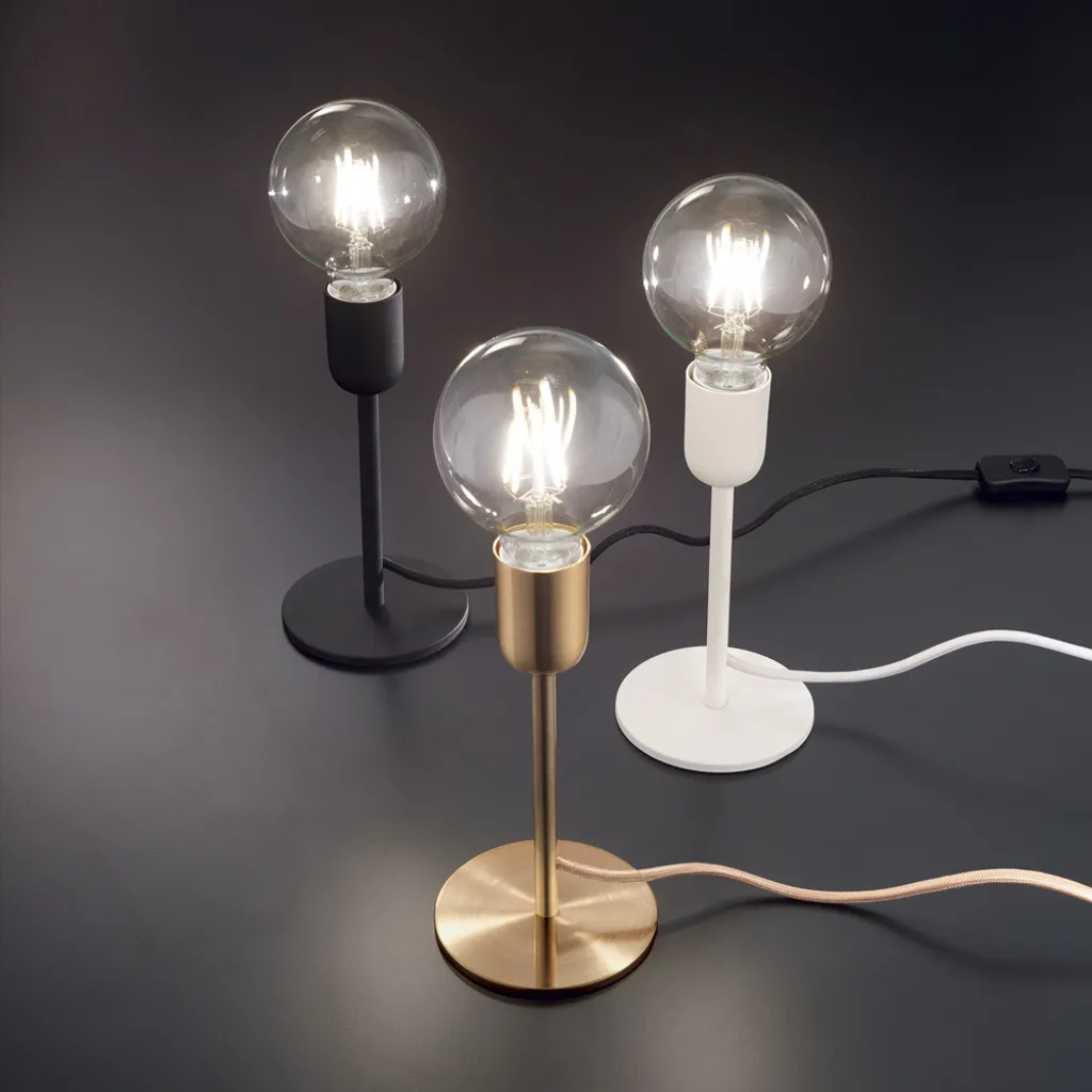Lampe de lecture microphone noir pour bureau et chambre LED E27 3000K