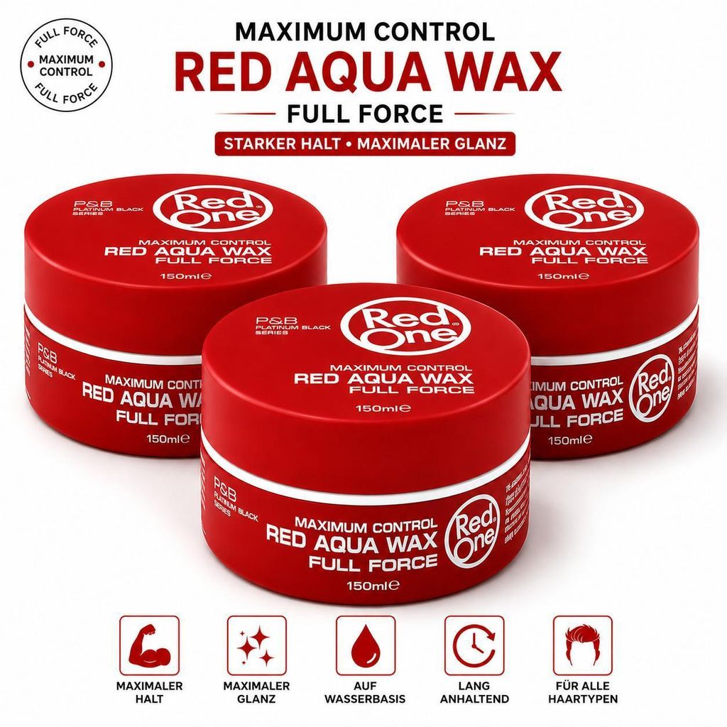 Red One Red Aqua Hair Wax 3er Set – 3x150ml Haarwachs Produktbild 