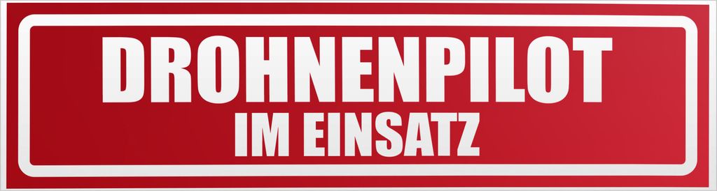 Kiwistar Drohnenpilot Im Einsatz invertiert Magnetschild Schild magnetisch - 60cm Rot - reflektierend - Magnetfolie für Auto PKW Kfz