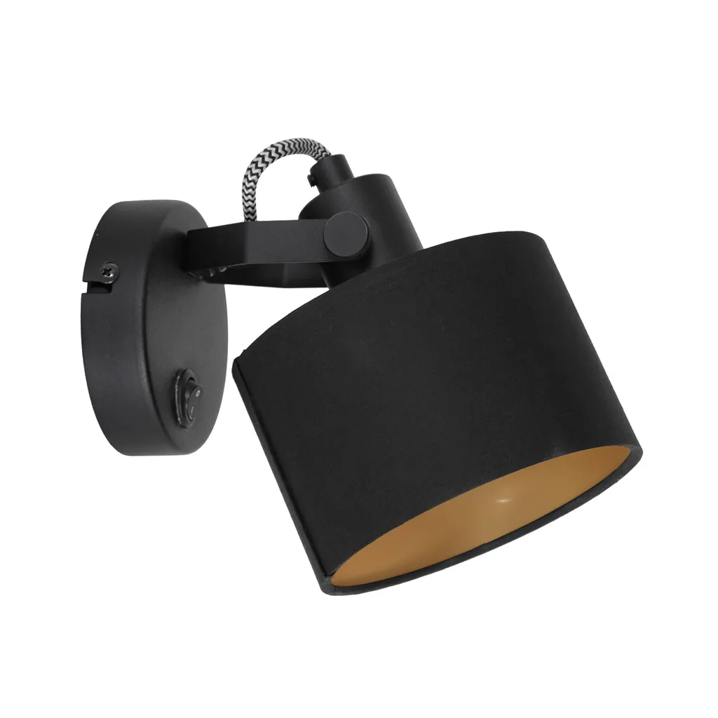 Faretto Mexlite Ornoir 3333ZW: Atmosfera Calda in Tessuto Nero e Oro