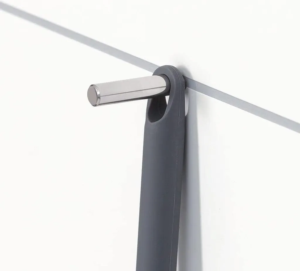 Raclette de douche Sealskin sans traces : inox poli et crochet de vitre