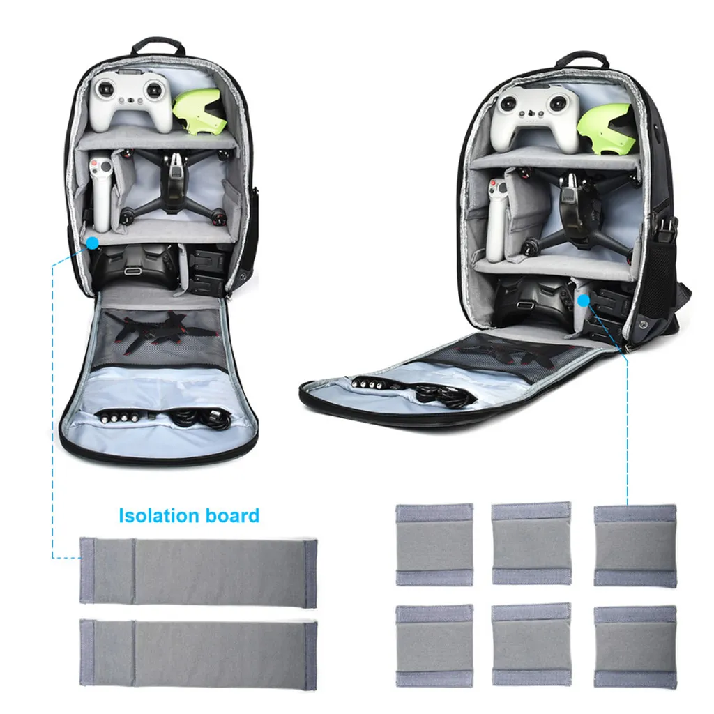 Sac à dos drone FPV rembourré avec compartiments modulables noir mat - 2