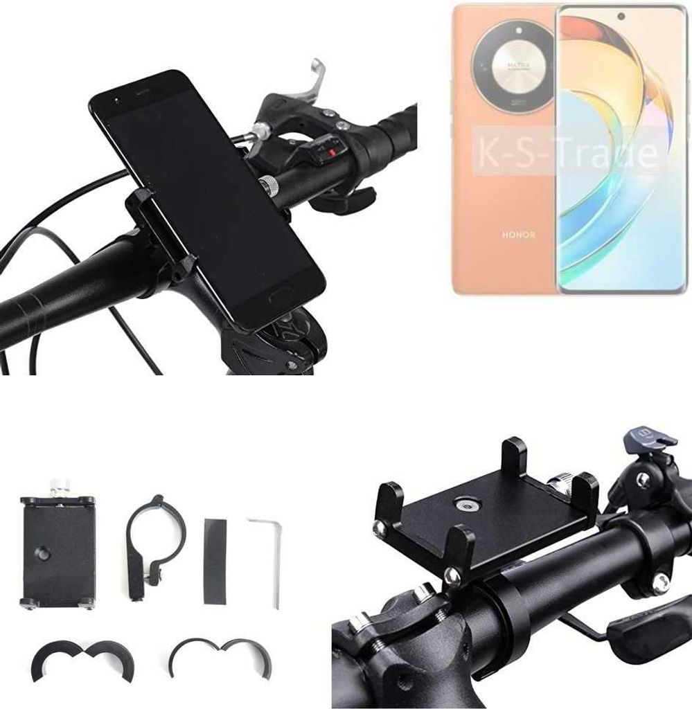 K-S-Trade Handyhalterung für das Fahrrad kompatibel mit Honor X50 Halter Lenkstange Fahrradhalterung Motorrad Bike Mount Befestigung Smartphone Handy