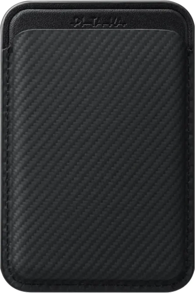Pitaka Woven Wallet MagSafe Nero e Grigio | Portafoglio Magnetico Sottile