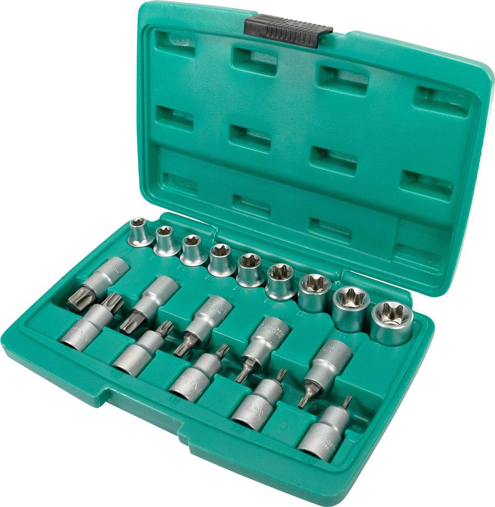 Set chiavi bussola e punte per viti Torx da 19 pezzi con Immagine del prodotto 
