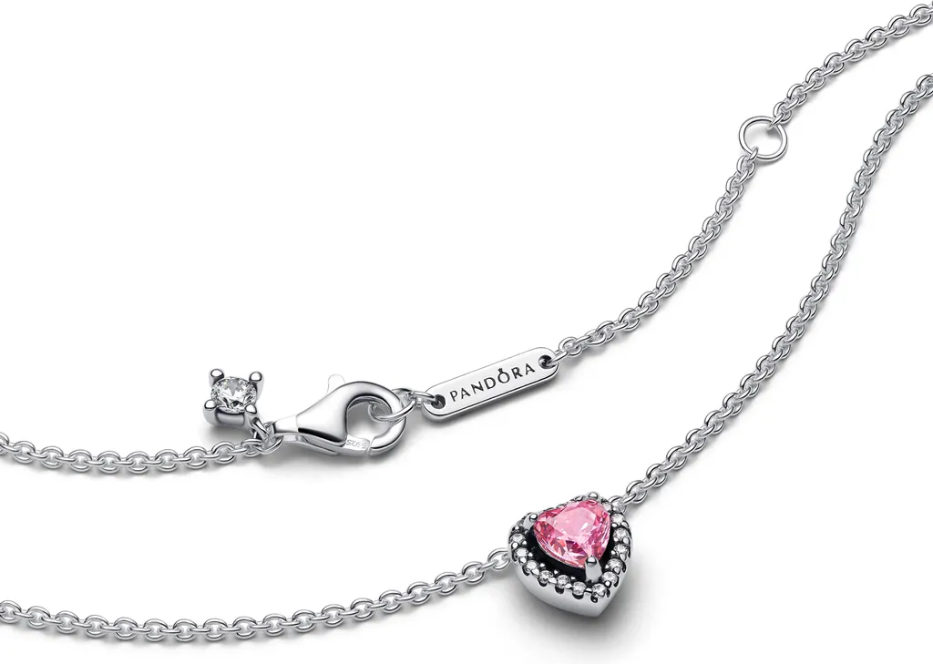 Cadeau Idéal : Collier Pandora Coeur Rose en Argent pour Anniversaire