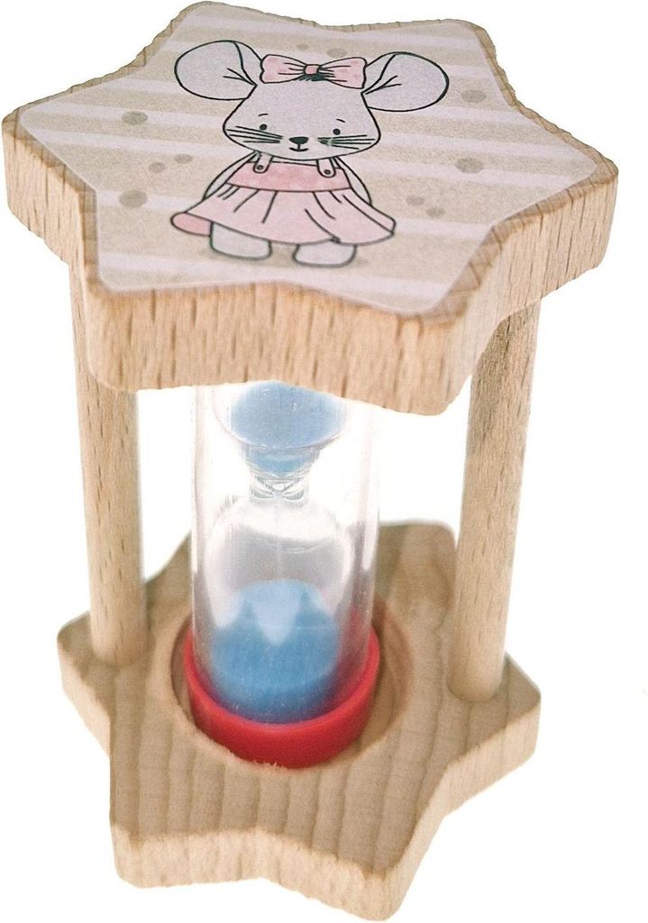 Zahnputzuhr mit Mausmotiv und blauer Sandfüllung BxHxT 4,5x8x4,5cm NEU