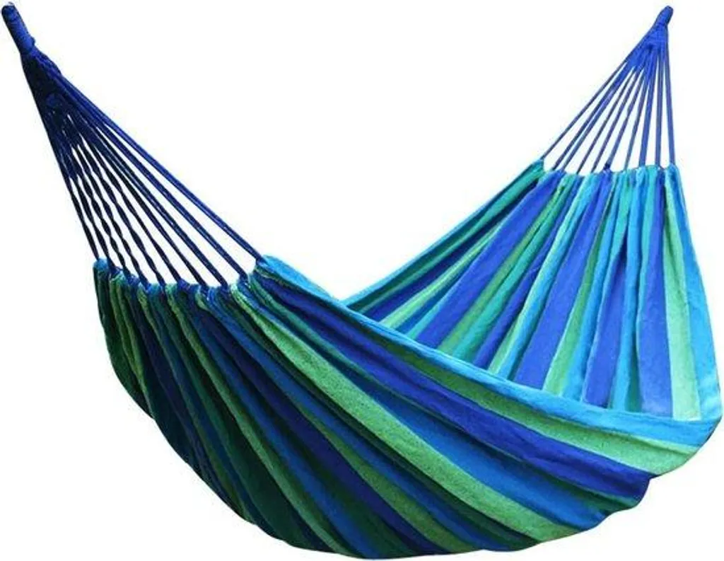 Hamac de jardin bleu-vert 1,6 mètre pour camping et détente en extérieur