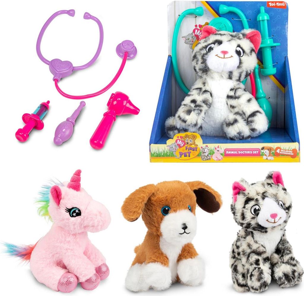 Toi-Toys Plüschtier Tierarzt Spielzeug Kuschelset