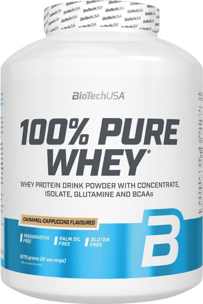 BioTech USA 100% Pure Whey 2270 g karamel-kapuno / Obrázek produktu 