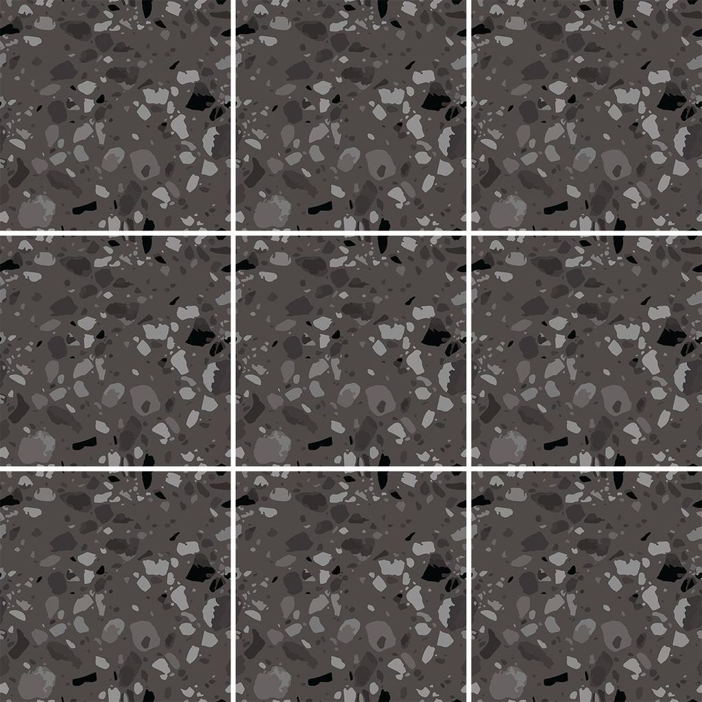 Selbstklebende Wandfliesenaufkleber für Küche und Bad – 9 Serena Terrazzo Fliesenaufkleber – 9 Aufkleber 15 x 15 cm