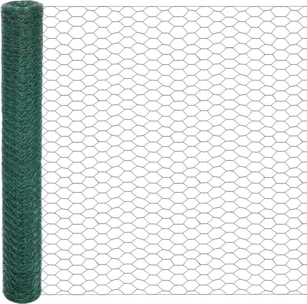 Gartenzaun - Kunststoffbeschichtetes Stahlgitter - 5 m x 1 m - Maschenweite 25 x 25 mm - Hühnerzaun Volierendraht - Pflanzenschutz im Garten