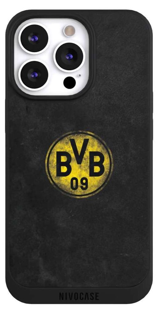 NIVOCASE Handyhülle für Apple iPhone 13 Pro Hülle NIVOpure Case Schwarz BVB Borussia Dortmund Fanartikel