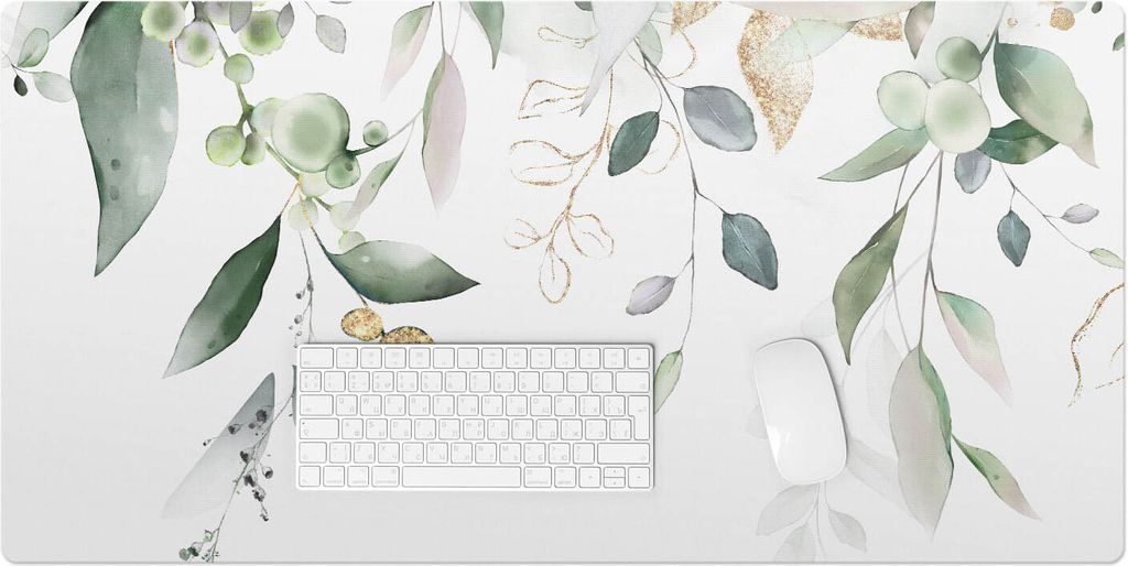 Aquarellzusammensetzung Von Blättern – Schreibtischunterlage – Rutschfeste Tischunterlage – Schreibtischmatte für Büro & Zuhause – Schre...