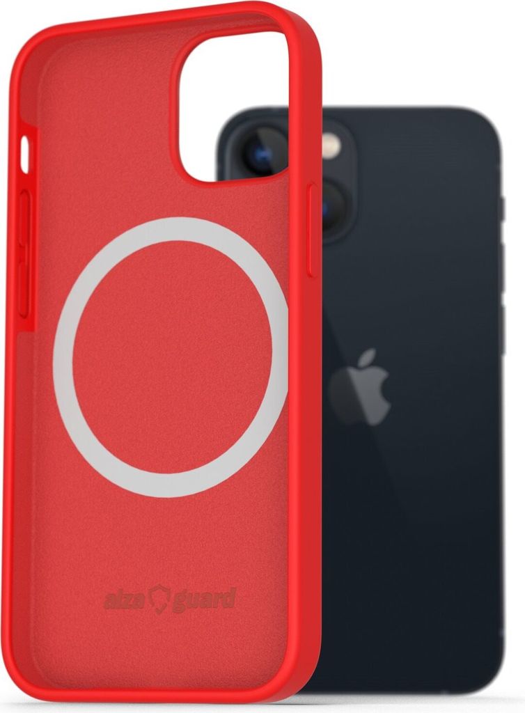 AlzaGuard Silicone Case Kompatibel mit Magsafe pro iPhone 13 Mini červený