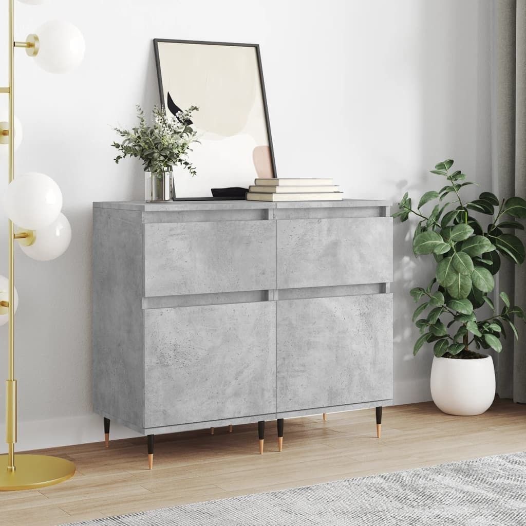 Maison Exclusive - Sideboards 2 Stk. Betongrau 40x35x70 cm Holzwerkstoff