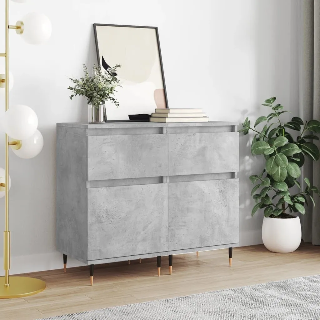 Vetrina Credenza Cloris Grigio Cemento 40x35x70 cm - Set 2 Pezzi 2025