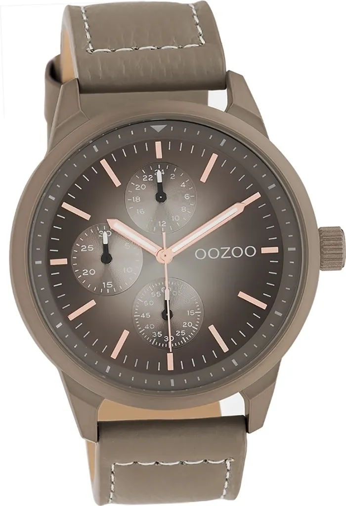Oozoo C10907 Orologio Unisex Marrone Taupe - Vera Pelle e Quarzo