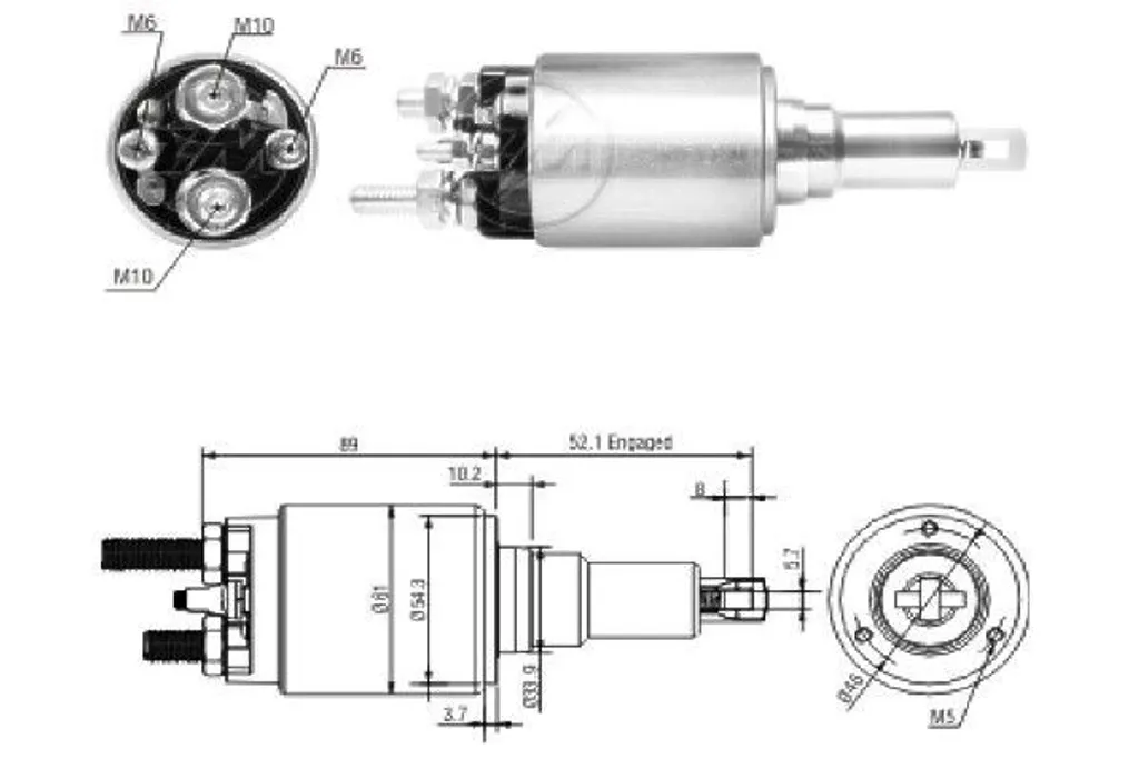 Relais de démarrage ERA ZM3639 61mm pour entretien SCANIA P G R T Series
