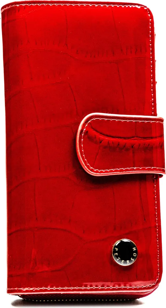 Portafoglio Verticale Peterson in Pelle Rossa: Lusso e Sicurezza RFID