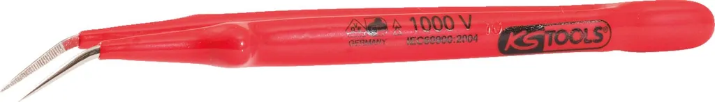 Pinzette KS Tools 117.1624 Professionali Isolate 1000V Punta Curva