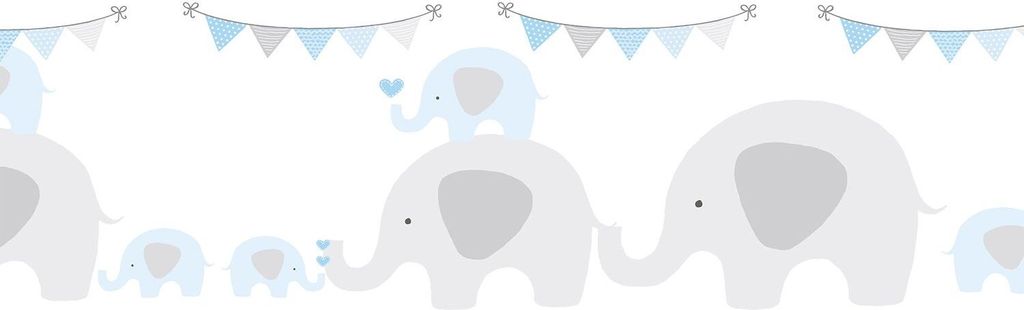 Profhome 403748-GU Tiermotiv Tapete Kindertapete matt blau grau weiß 0,75 m2