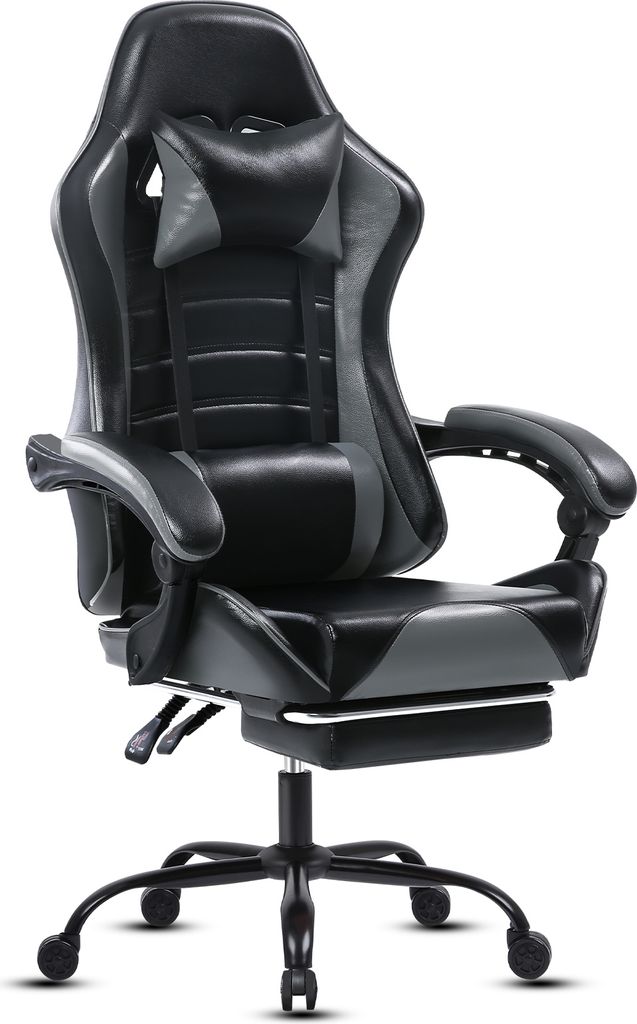 AIORBER Gaming-Stuhl, Kunstleder, mit Fußstütze,verstellbar, mit Rollen, ergonomisch,Bürostühle,360° drehbar, für Schlafzimmer,Büro, 65x65x1...