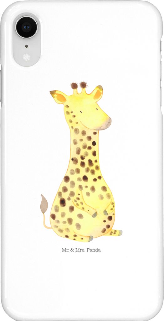 Mr. & Mrs. Panda Iphone XR Handyhülle Giraffe Zufrieden - Weiß - Geschenk, Glück, Premium Kunststoff, Abenteuer, Afrika, Handy Case