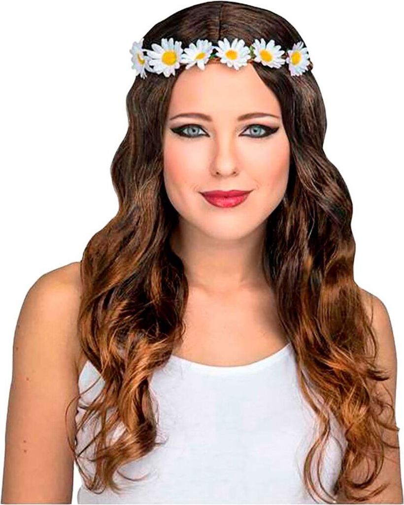 Mom Lang Hippie Perücke 150g Frau Weiß Weiß One Size
