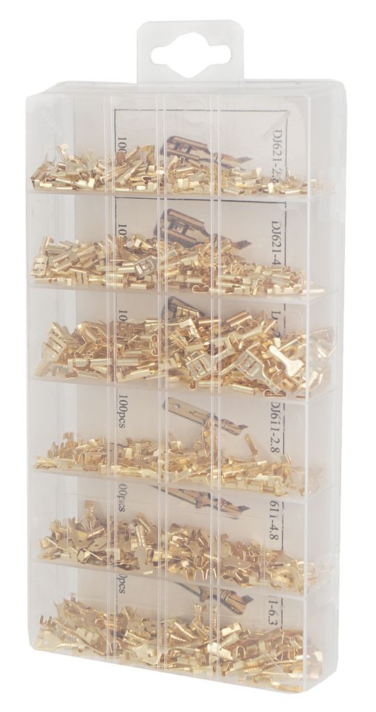 720 Stück Kabelschuhe Sortimentsbox Auto Steckverbinder Flachverbinder in 3 Farben, Kabelschuhe Sortimentsbox Auto Verbinder Flachstecker Terminal für