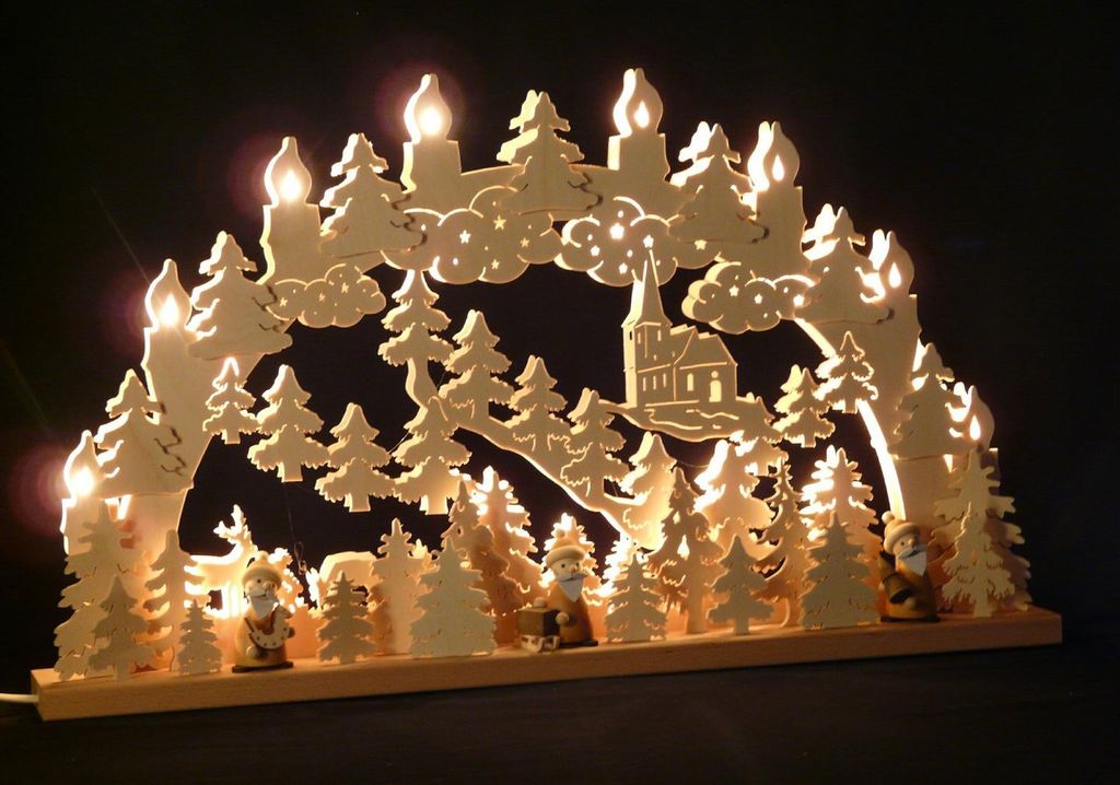 Original Erzgebirgischer Marken Schwibbogen Lichterbogen 70 x 43 cm S70-3_39