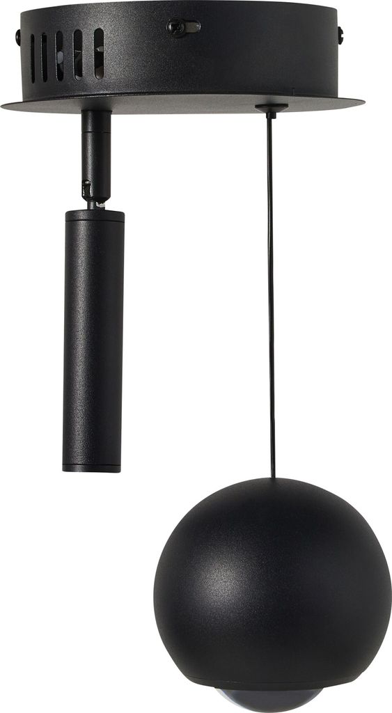 BELIANI Hängelampe LED Schwarz Metall 2-Flammig Kugelform Zylinderform Geometrisch Verstellbar Modern Beleuchtung Esszimmer Schlafzimmer Wohnzimmer