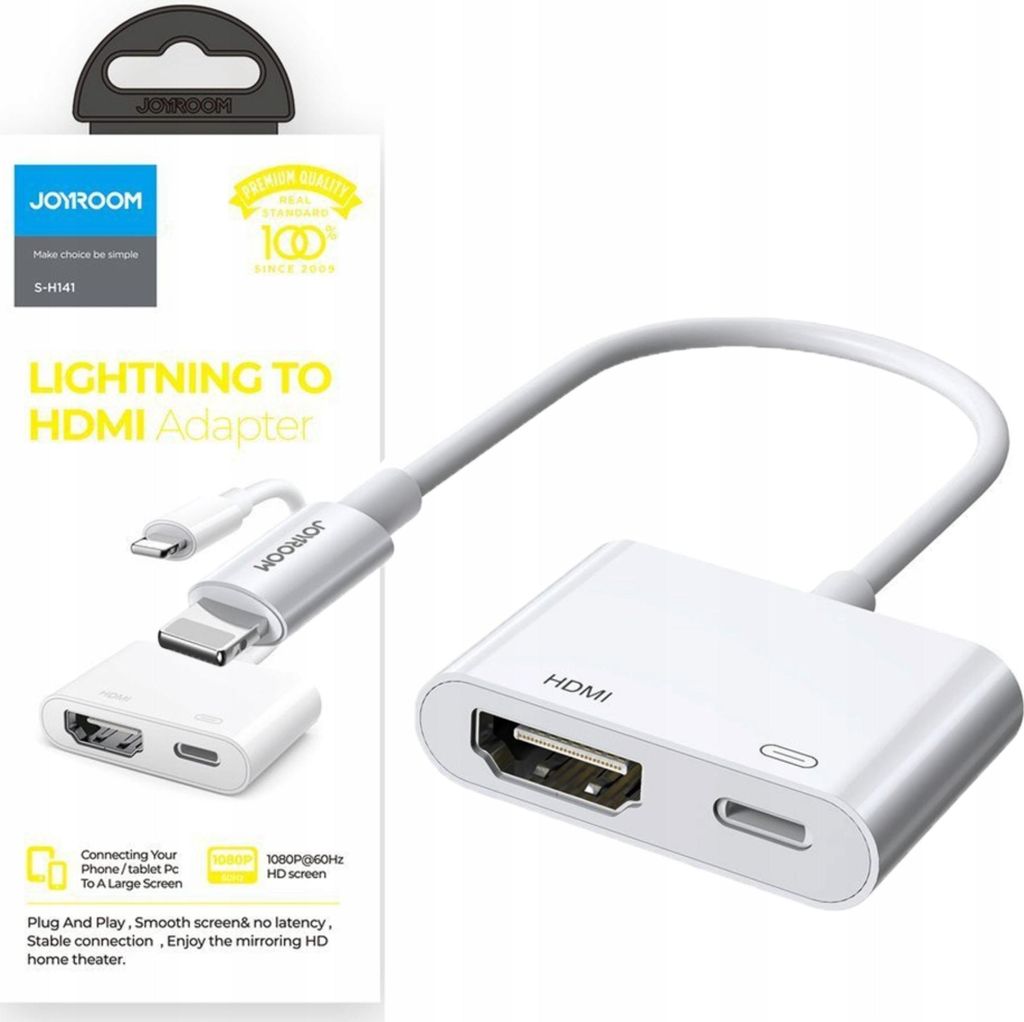 Adaptateur Lightning vers HDMI Joyroom - Blanc Image du produit 