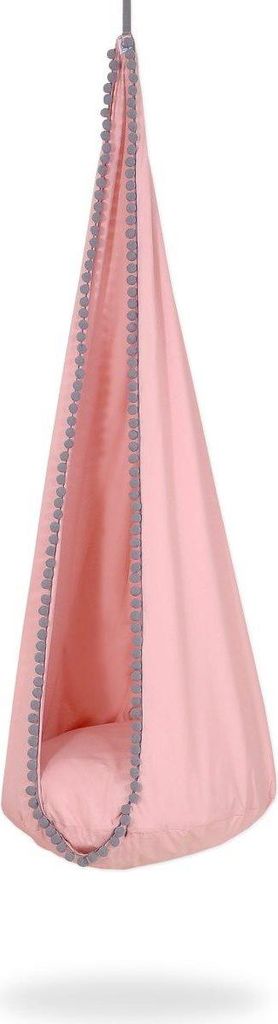Hammon Cocon Schaukelstuhl – Hängesessel für Kinder – Bequemes und waschbares Kissen – Pastellrosa