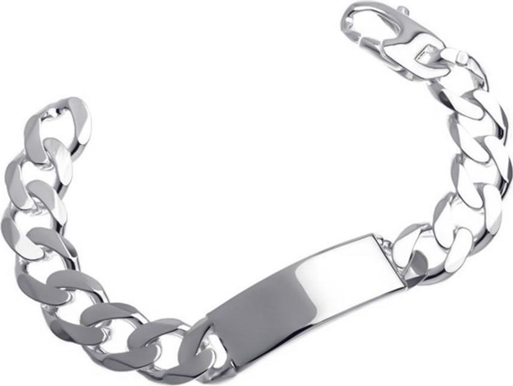 SILBERKETTEN STORE Gravurarmband 15mm - 925 Silber, Länge wählbar von 19-25cm - 25cm
