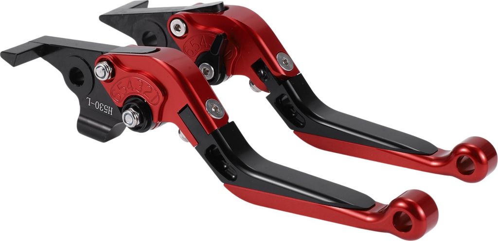 Kurze Lange Brems- und Kupplungshebel für Yamaha TMAX560 19-20 6-fach verstellbare Motorradlenker Bremshebel Aluminiumlegierung Roter Kopf Schwarz...