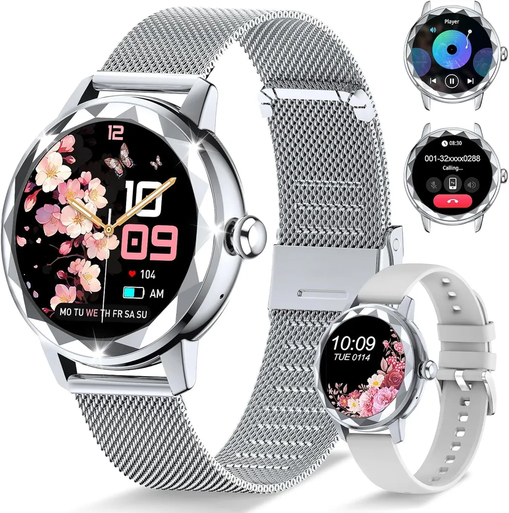 Orologio Smartwatch Donna/Uomo Argento Elegante - Chiamate e Salute