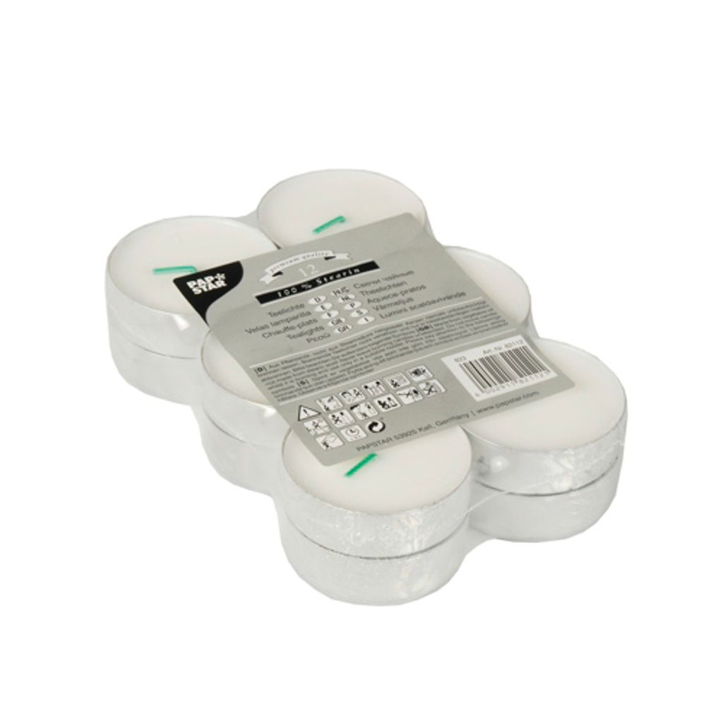 PAPSTAR Teelichter Maxi Durchmesser: 59 mm weiß 12 Stück Produktbild 