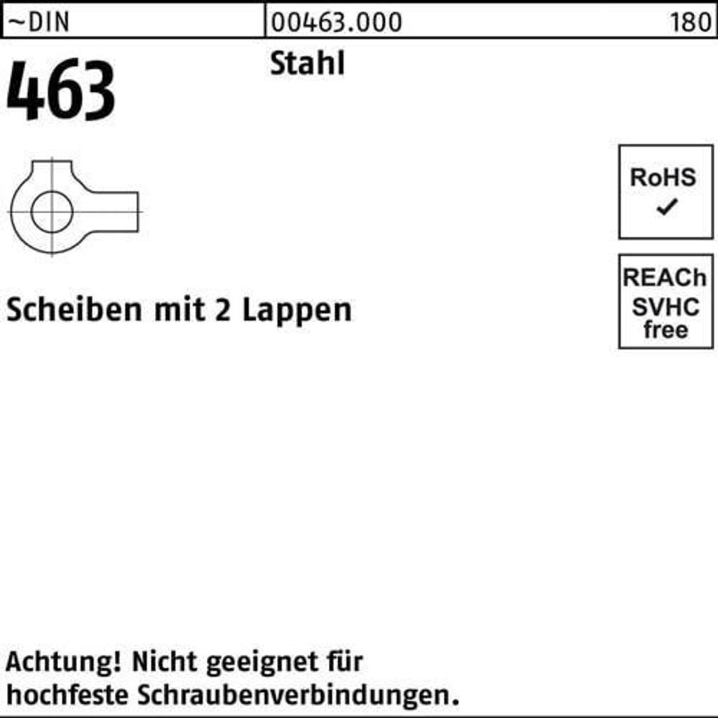 Reyher Scheiben DIN 463 Stahl 54 (25 Stück)
