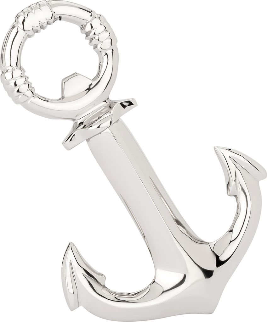 NKlaus Maritim Flaschenöffner und Korkenzieher Anker aus Messing vernickelt Dekoration 11794