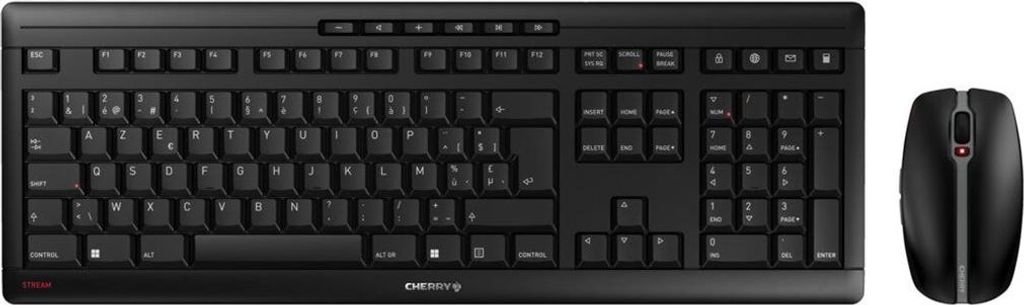 CHERRY STREAM DESKTOP - Tastatur-und-Maus-Set - kabellos - 2.4 GHz - Belgien - Tastenschalter: CHERRY SX - Schwarz