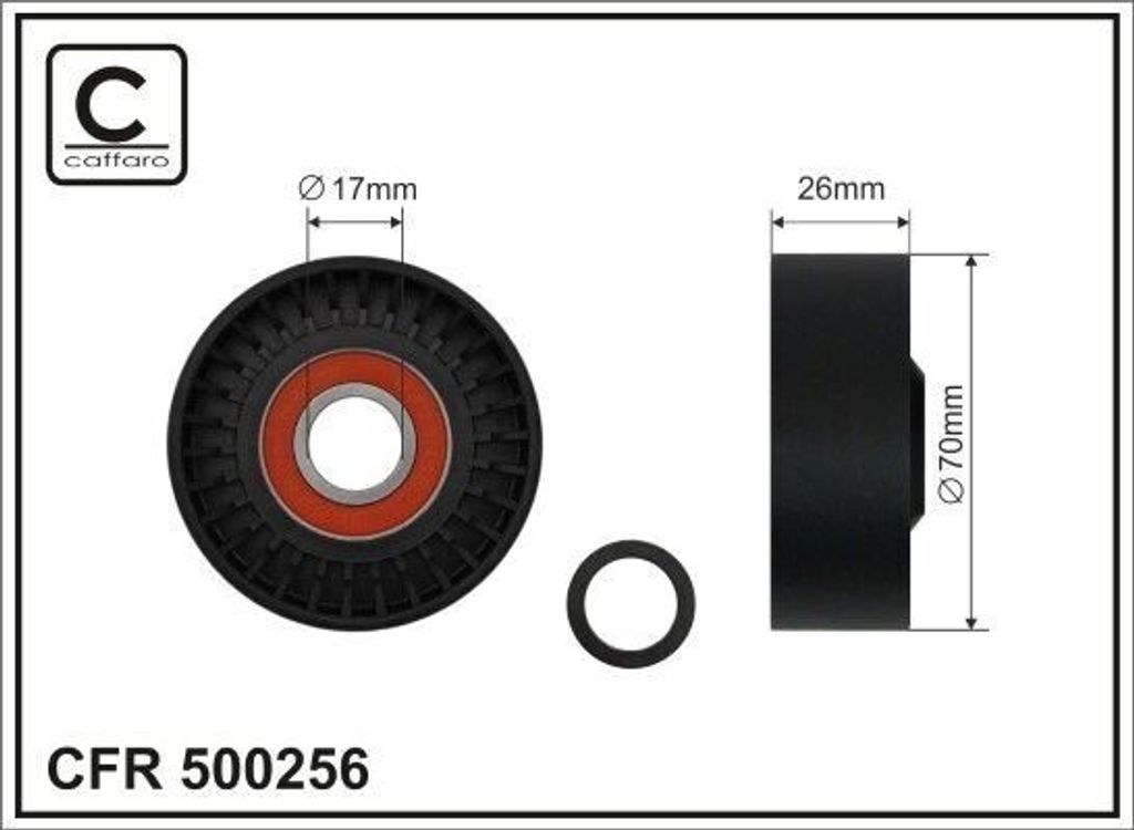 CAFFARO 500256 Spannrolle Keilrippenriemen 70mm für Produktbild 