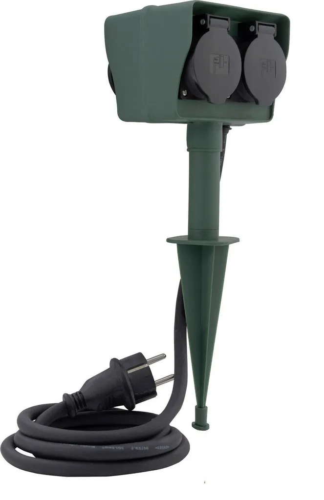 REV Garten Multiprise Jardin 4 Prises avec Piquet et Câble 1,5m 0595009555