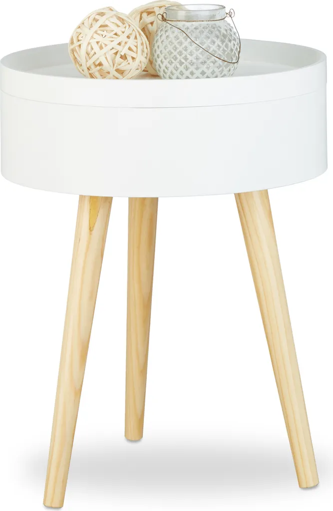 Bout de canapé scandinave avec plateau rond en bois pour la maison