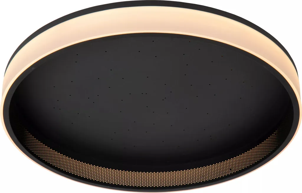 Plafonnier LED Effet Étoilé 40W Noir ESTREJA Design Rond Chic 40cm
