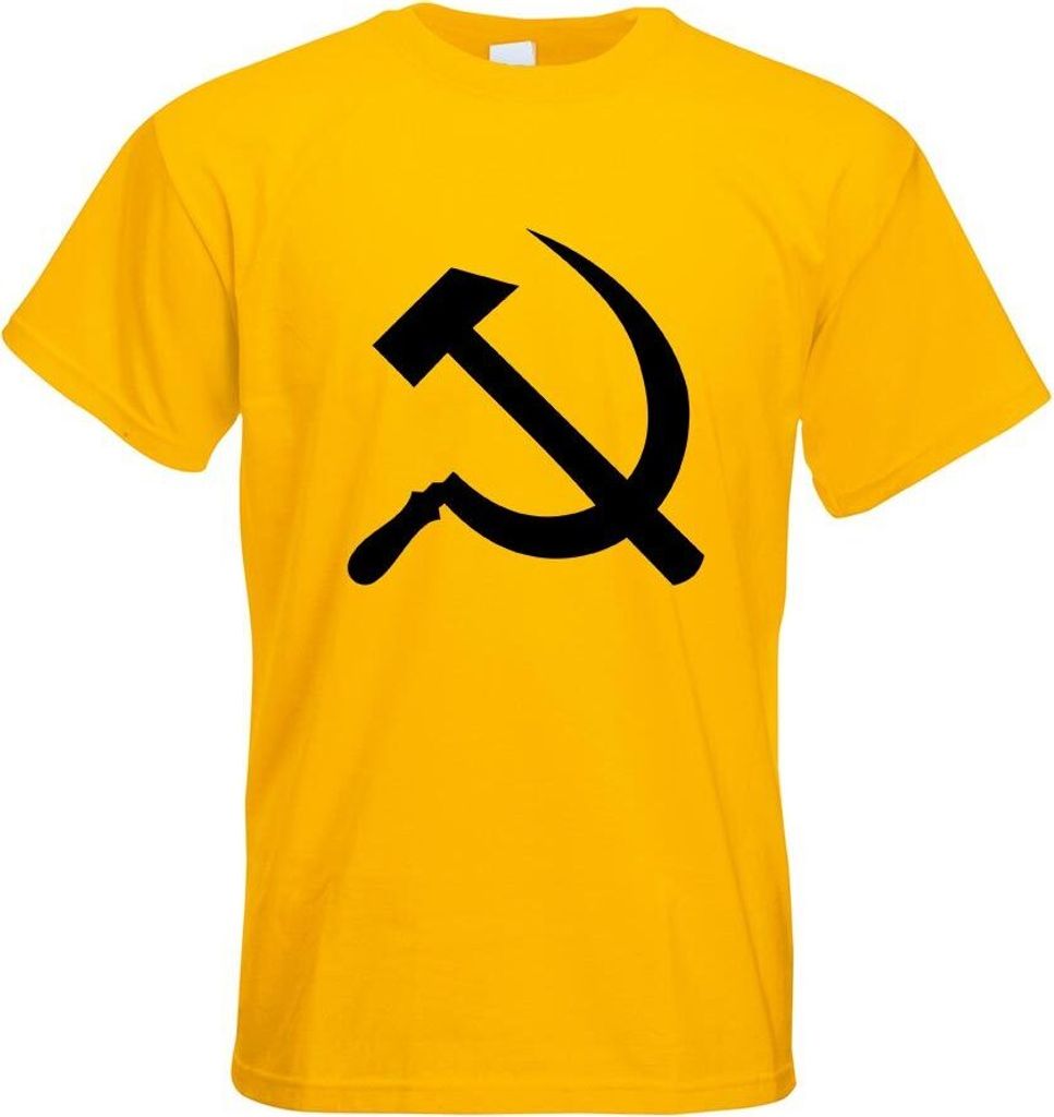 Kiwistar - T-Shirt - gelb - Hammer und Sichel Motiv Bedruckt Funshirt Design Print - mit Motiv Bedruckt - Funshirt Design - Sport - Freizeit - Herr...