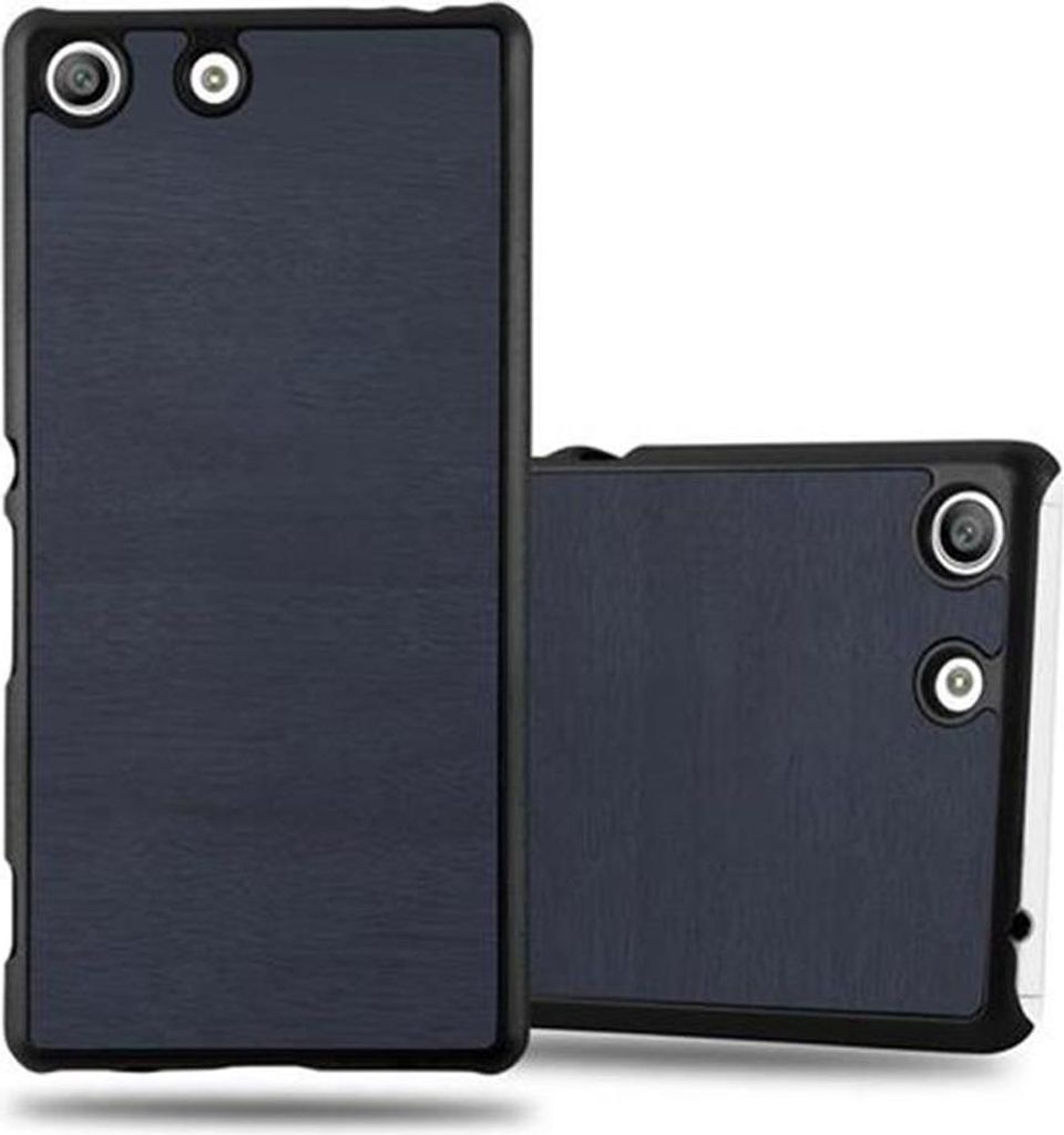 Cadorabo Hülle für Sony Xperia M5 Schutz Hülle in Blau Hard Case Etui Holz Optik Handyhülle